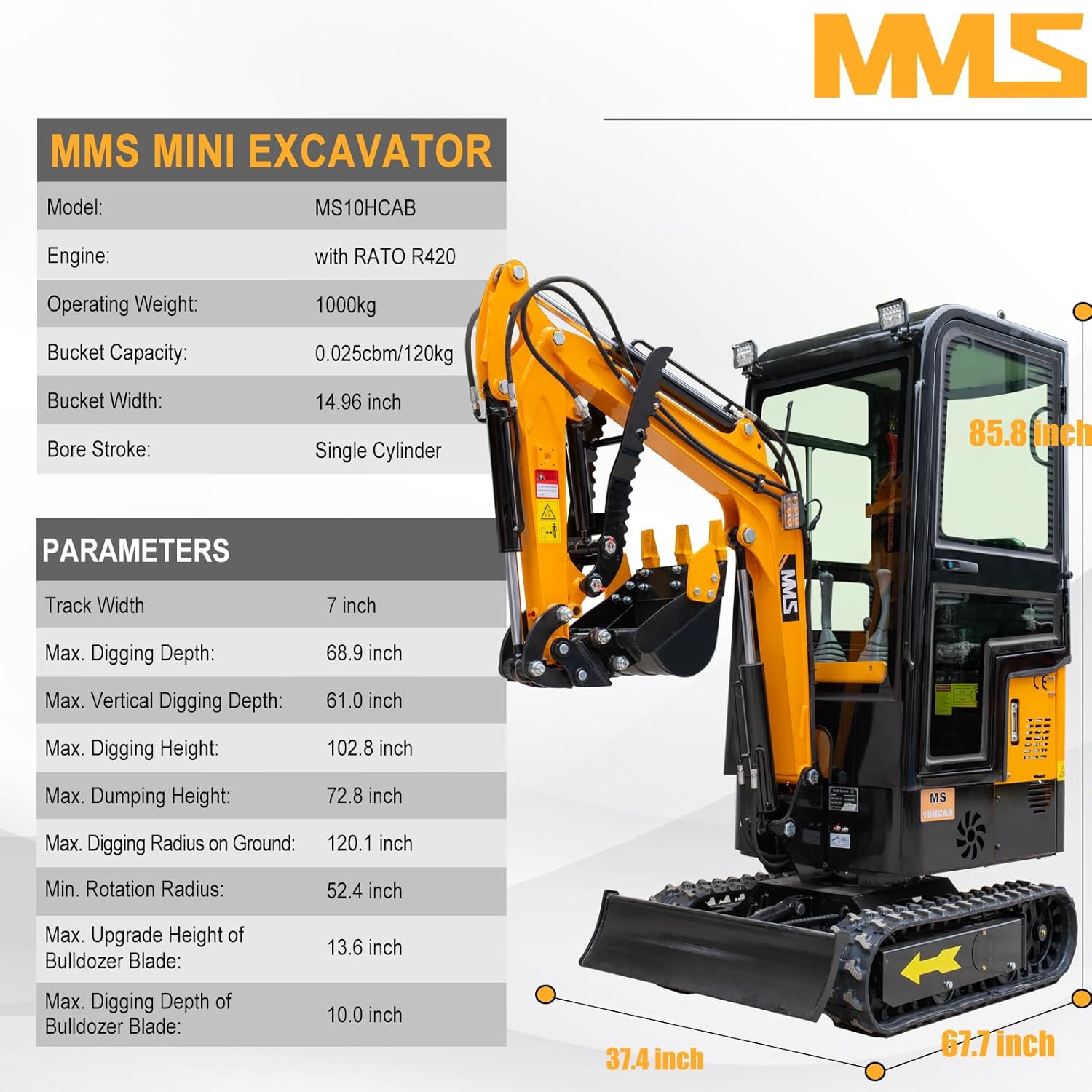 MMS 1 Ton Mini Excavator Review: Pros & Cons Verdict 2 MMS 1 Ton Mini Excavator review unboxing showing complete package contents bucket and hydraulic thumb