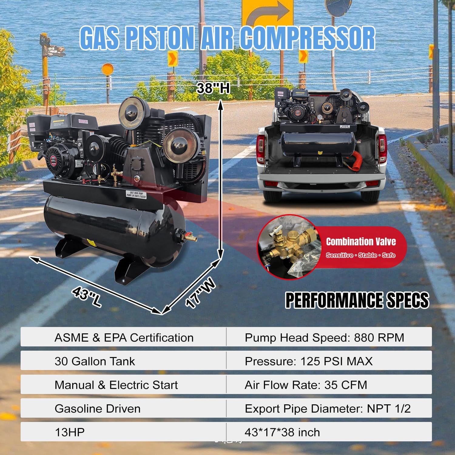 MutsMover 13HP gas air compressor review unboxing and complete package contents