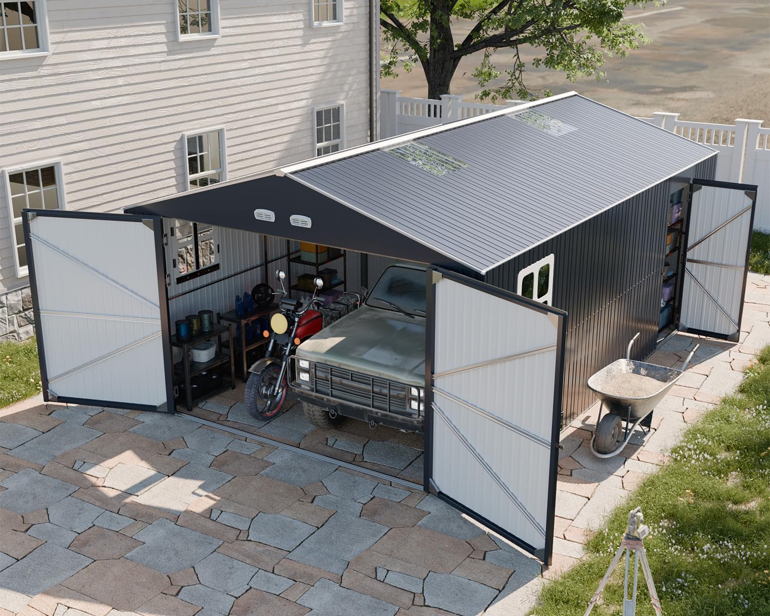 WACASA Metal Garage Shed Review: Pros & Cons Worth Buying? 1 WACASA metal garage shed review,WACASA shed review pros cons,13x20 metal garage shed review,WACASA carport review honest opinion,WACASA review and rating,WACASA shed review verdict unboxing first impressions