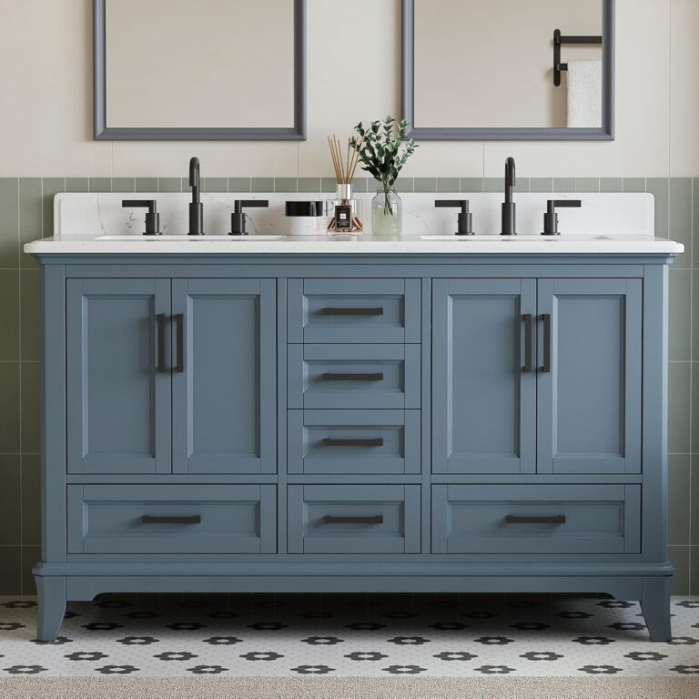 DELUXE LIVING 60 Inch Double Sink Vanity Review: Pros & Cons 41 Image 1 of DELUXE LIVING 60 inch double sink vanity review
