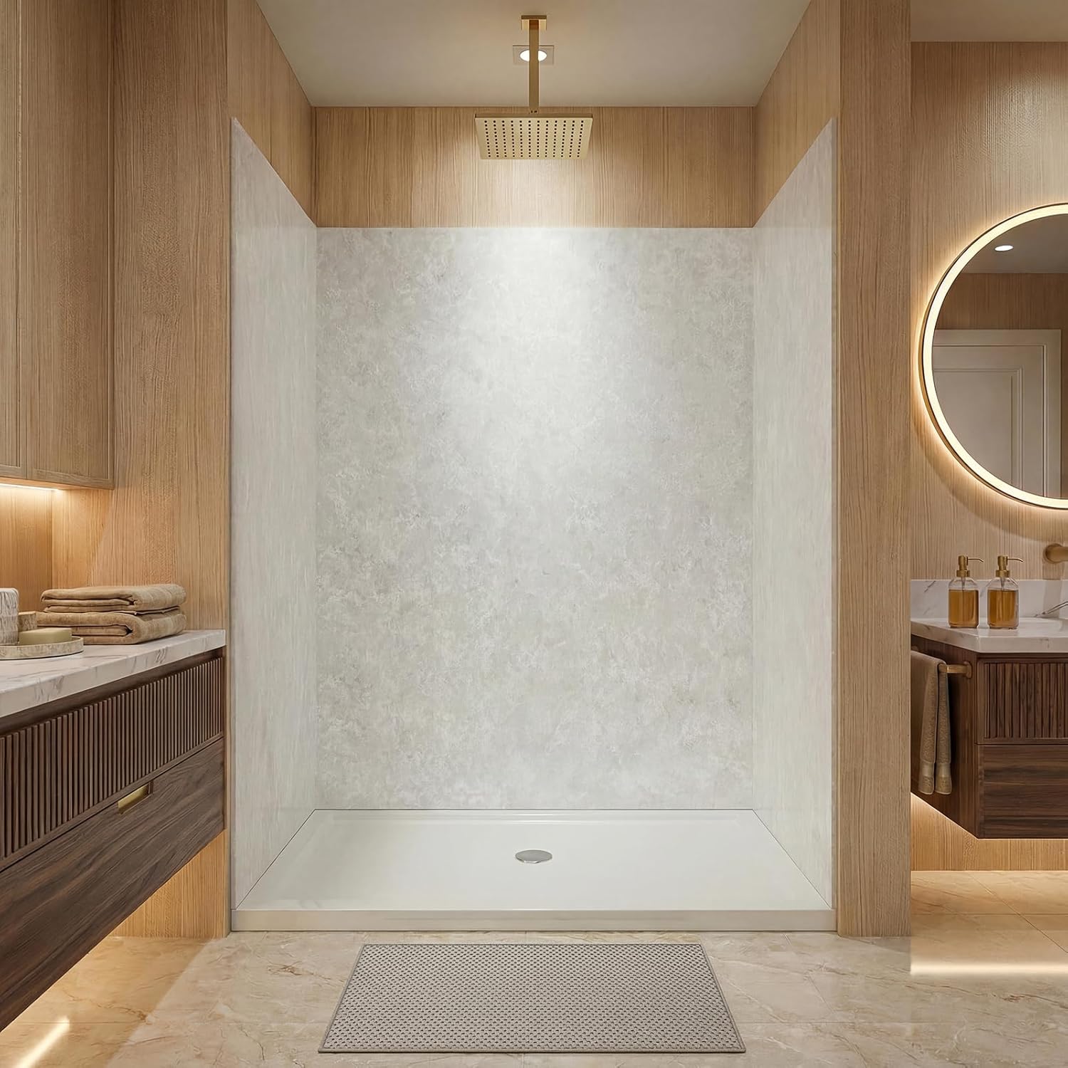 LarWorks shower wall panels review,solid surface shower surround review and rating,is LarWorks shower wall kit worth buying,LarWorks shower wall panels review pros cons,Carrara white shower wall panels honest review,LarWorks solid surface shower review verdict unboxing — first impressions and package contents
