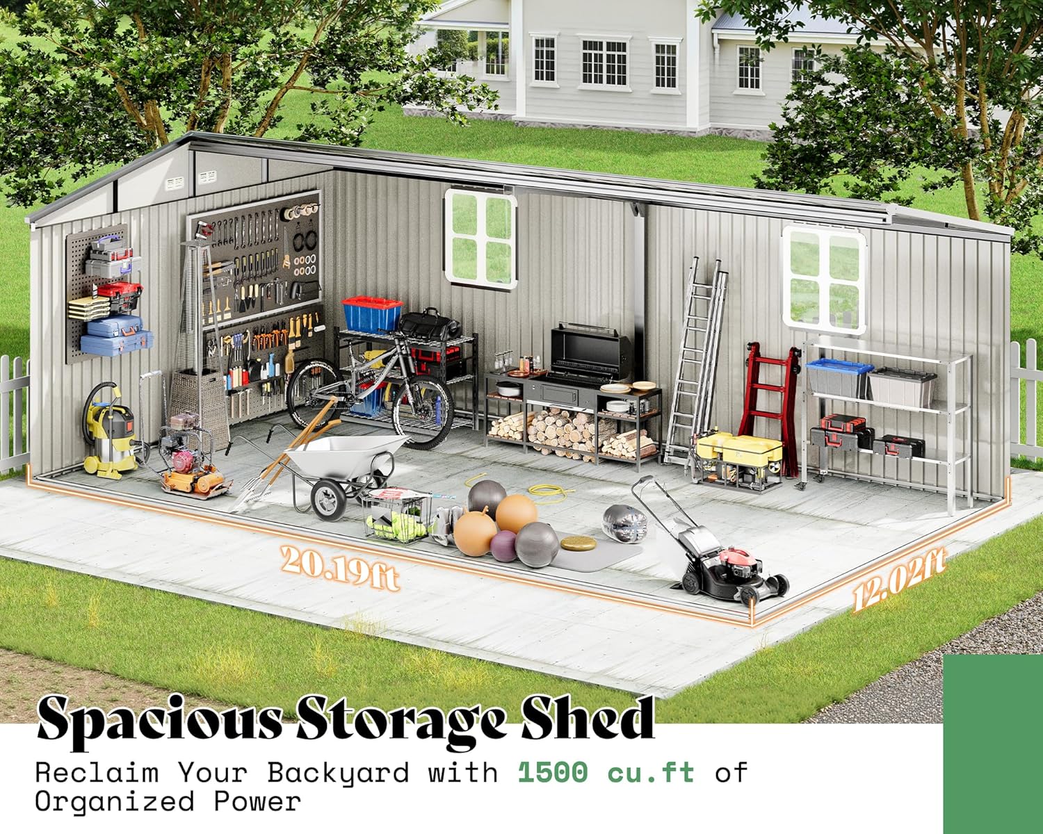 VanAcc 12x20x7.2 FT Outdoor Storage Shed Honest Review: Pros & Cons 3 Setting up the VanAcc 12x20x7.2 FT Outdoor Storage Shed review,VanAcc metal garden shed review and rating,is VanAcc 12x20 shed worth buying,VanAcc storage shed review pros cons,VanAcc metal shed review honest opinion,VanAcc outdoor storage shed review verdict for the first time