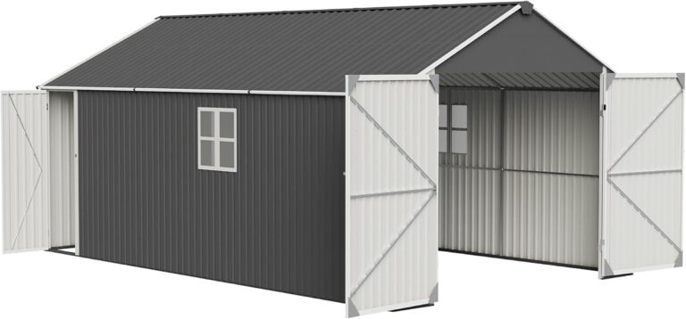 Image 1 of ZMAD 12x20x9.3 FT metal garage shed review