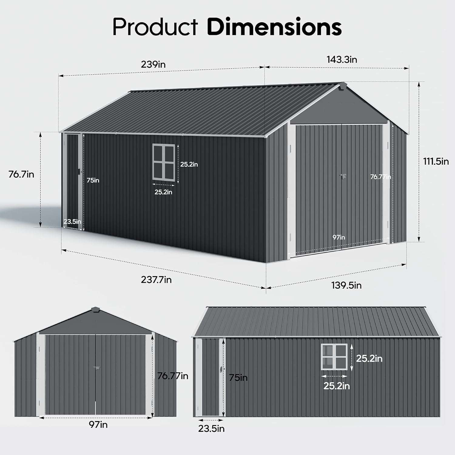ZMAD 12x20x9.3 FT metal garage shed review unboxing and complete package contents