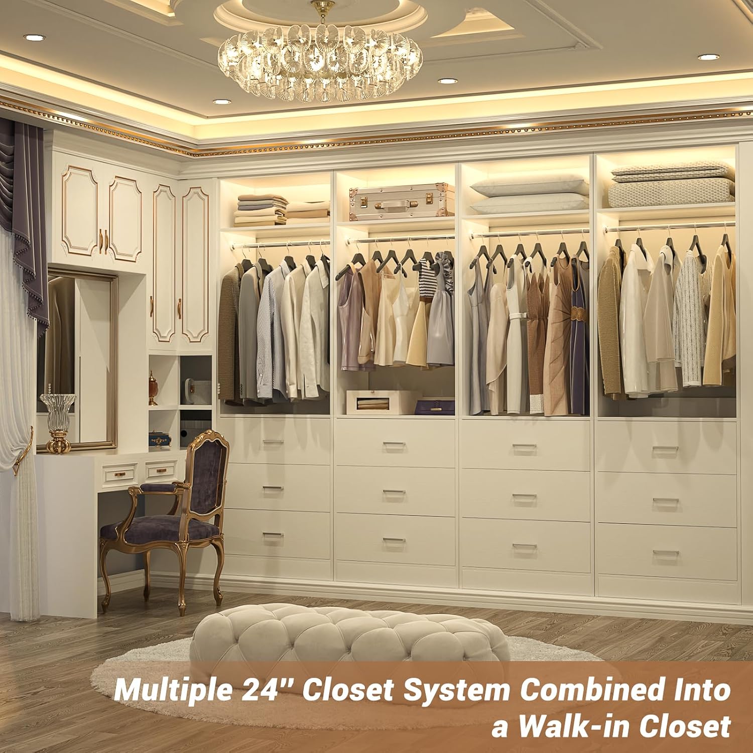 Besiost closet system review key features examined up close showing drawers and hanging rods