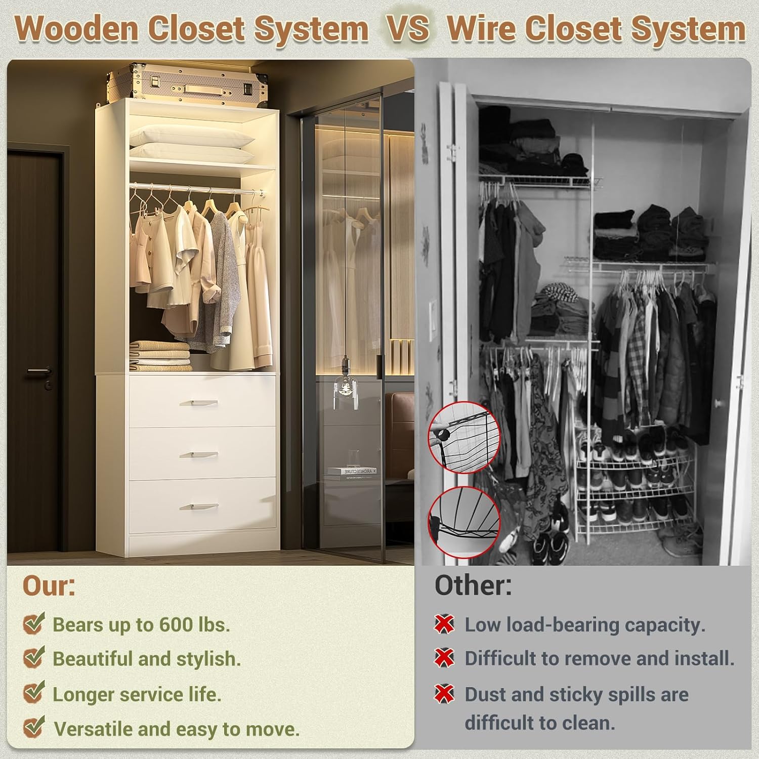 Setting up the Besiost closet system review for the first time with tools and instruction booklet