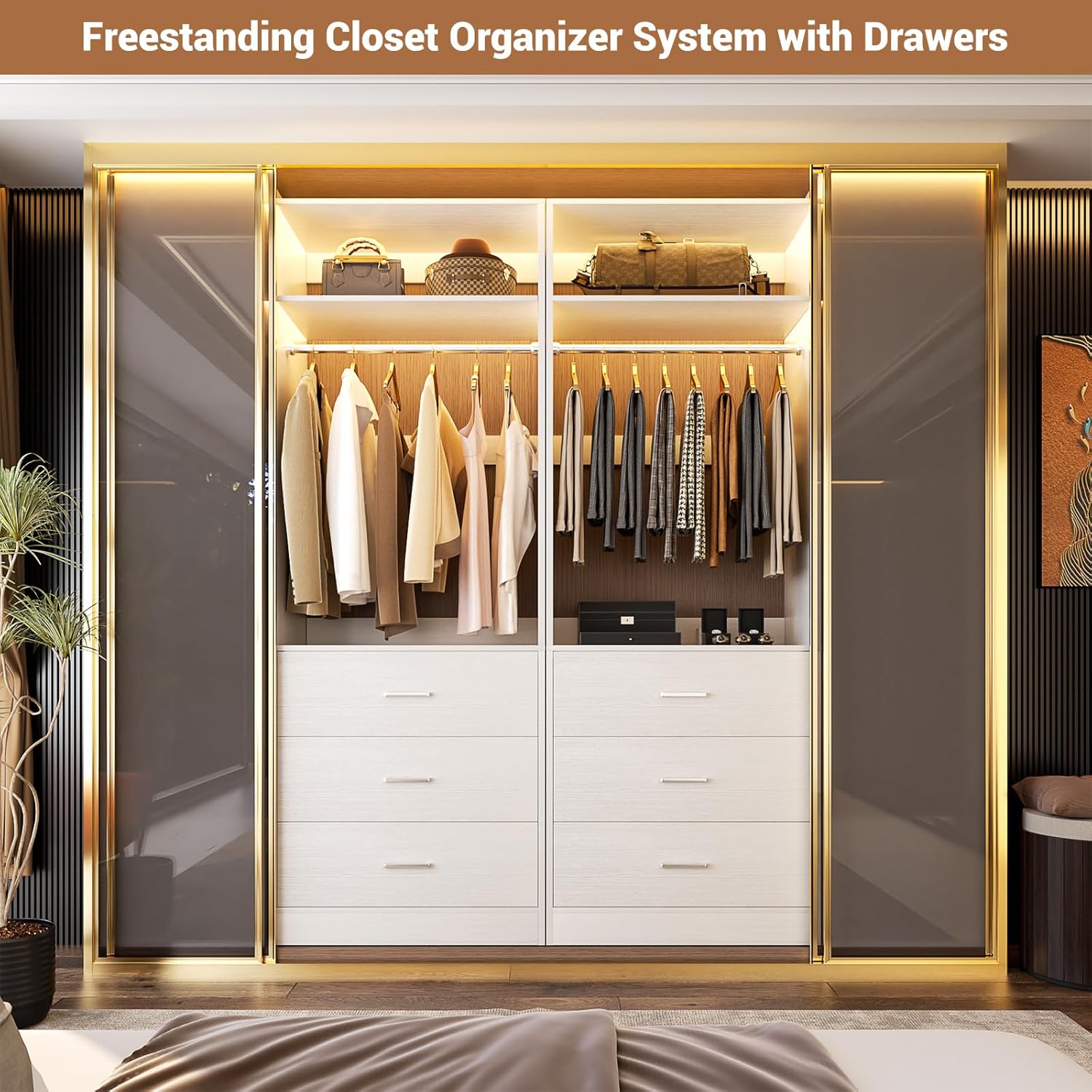 Besiost closet system review performance test results with loaded drawers and hanging clothes
