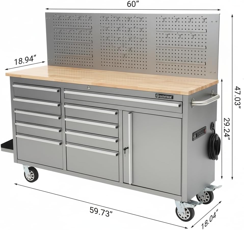 IDEALHOUSE 61-inch rolling tool chest review performance testing over multiple weeks