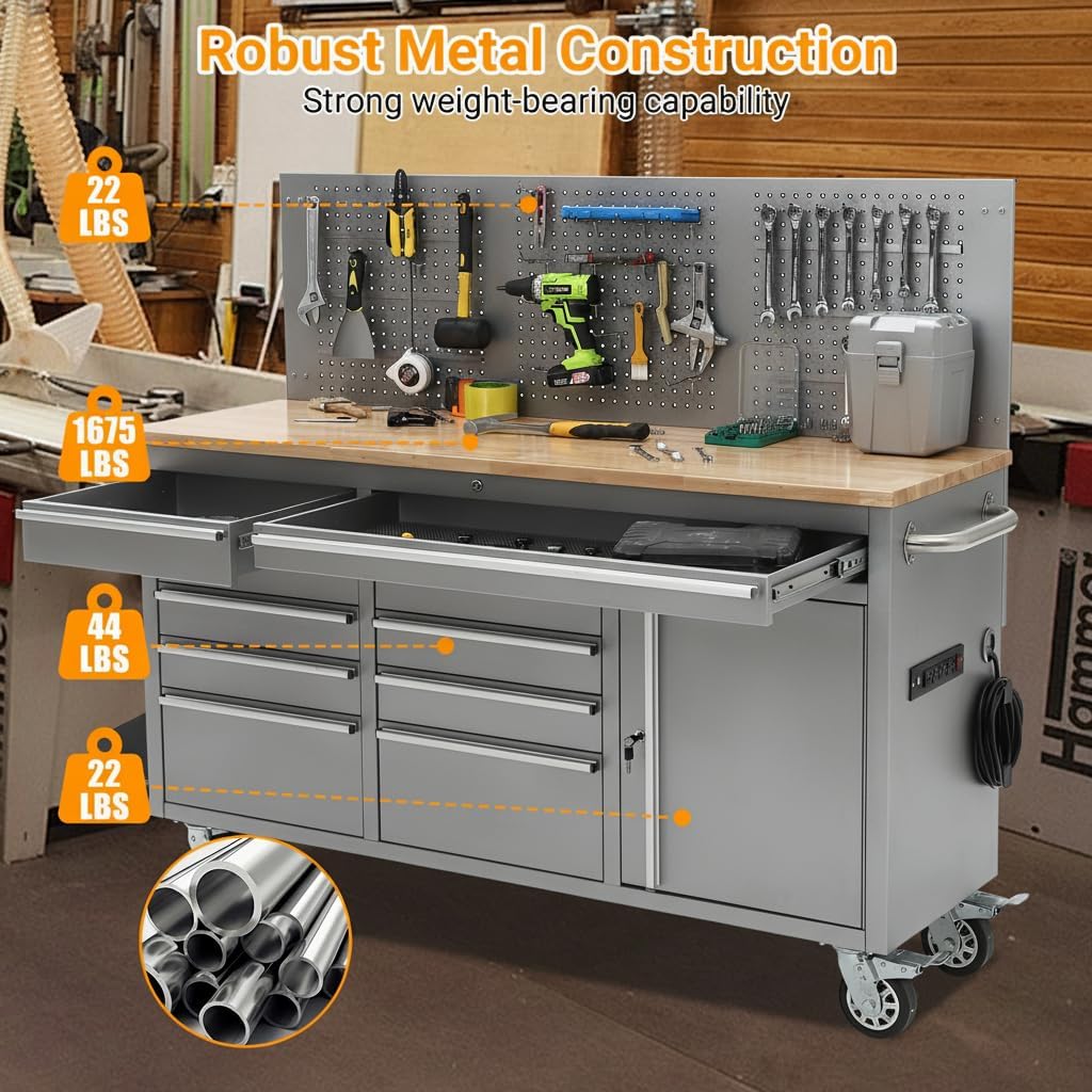 Setup and practical use guide for IDEALHOUSE 61-inch rolling tool chest review