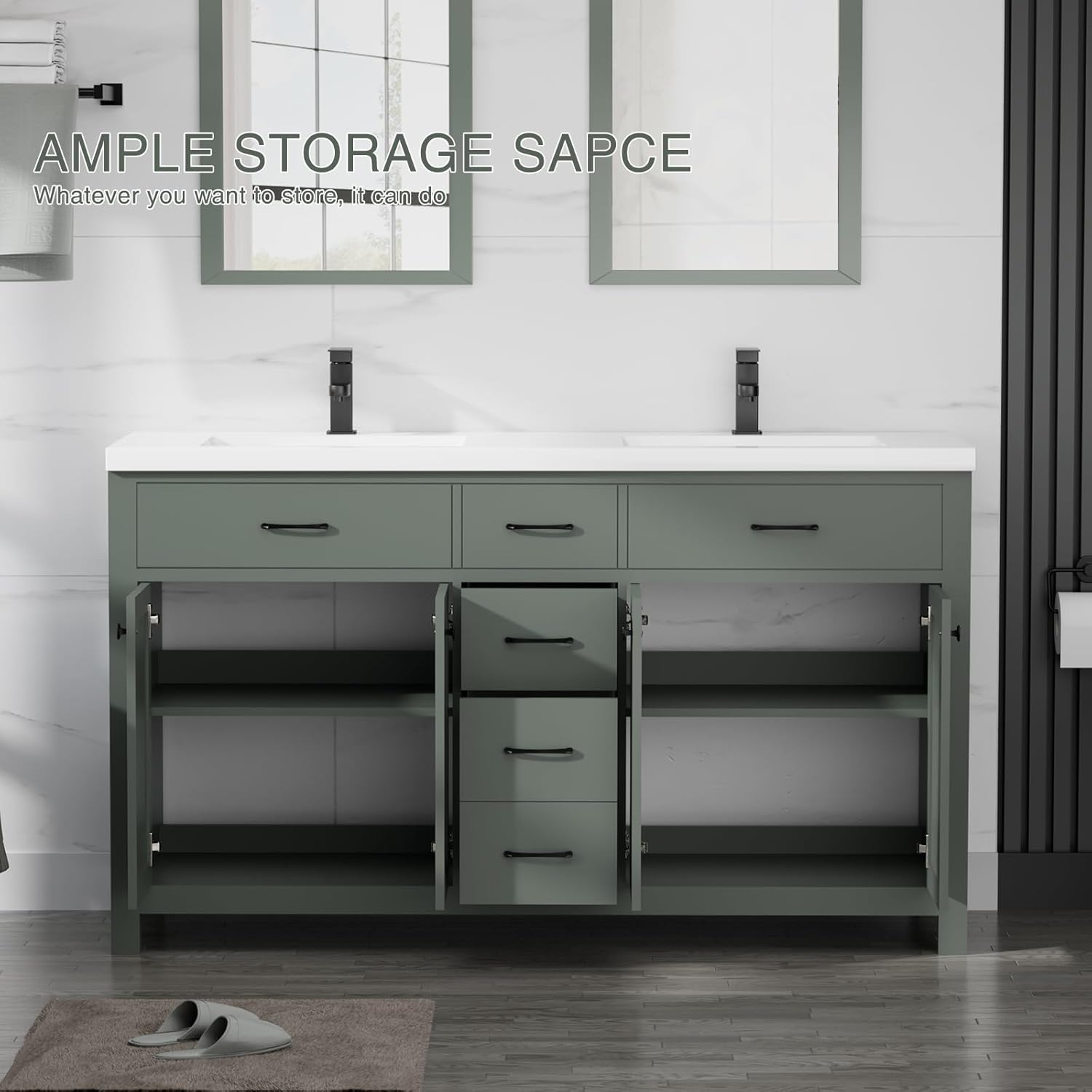 LUCKWIND 60 inch bathroom vanity review features evaluated through real use