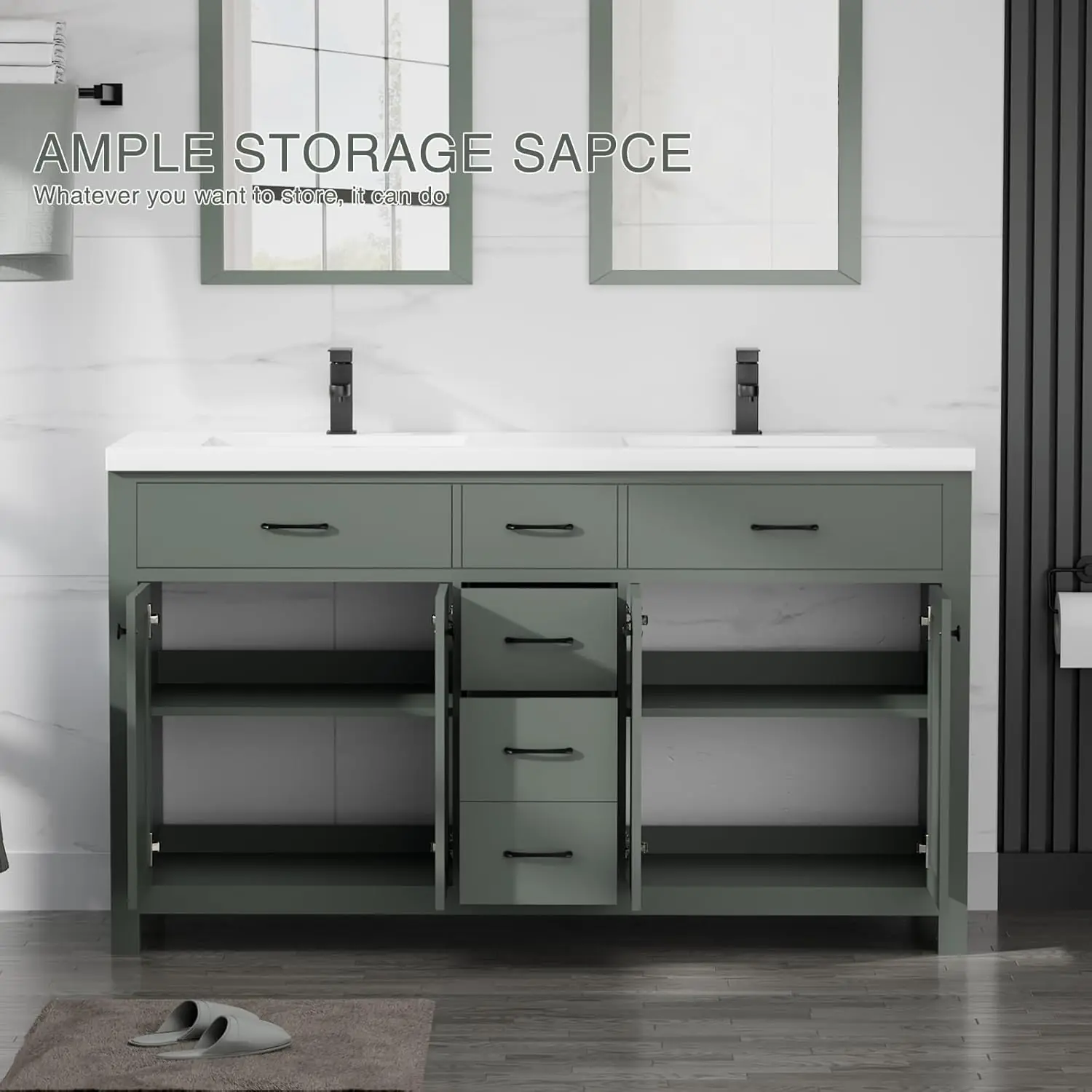 LUCKWIND 60 inch bathroom vanity review features evaluated through real use