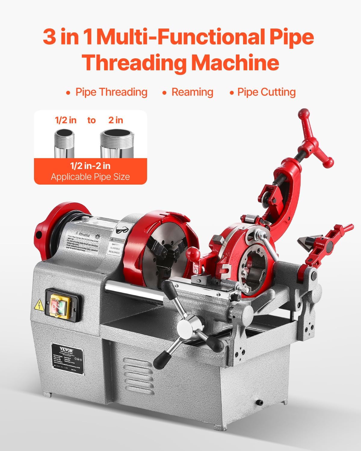 VEVOR Electric Pipe Threader Review: Pros & Cons 2 VEVOR electric pipe threader review unboxing - complete package contents with dies and accessories