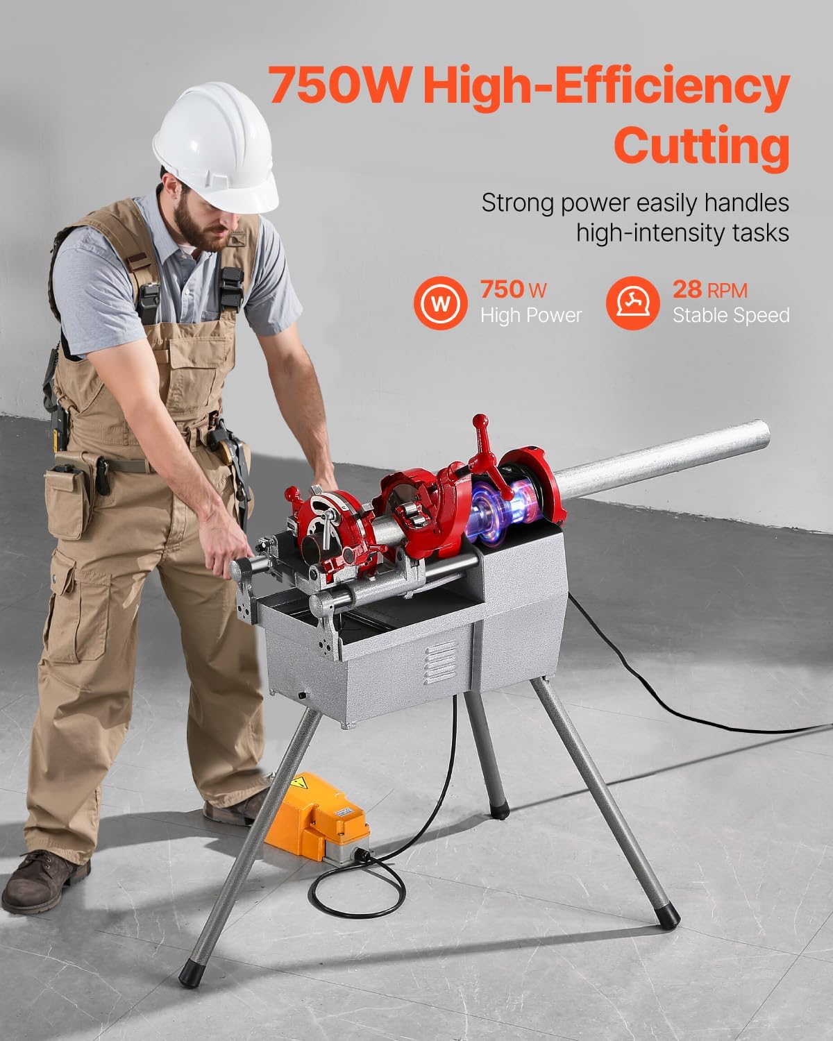 VEVOR Electric Pipe Threader Review: Pros & Cons 3 Step-by-step guide for VEVOR electric pipe threader review - how to use the threading machine